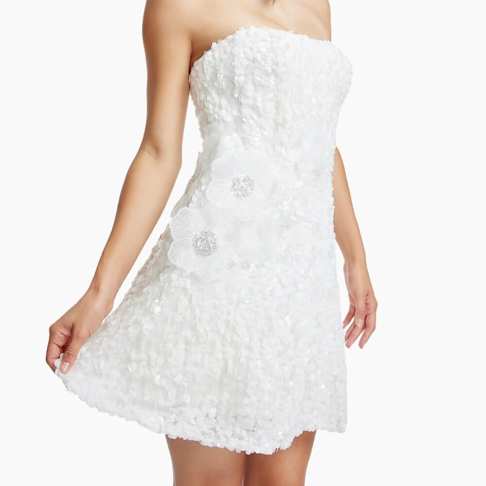 Dress the Population Sasha Embellished Strapless Fit & Flare Minidress